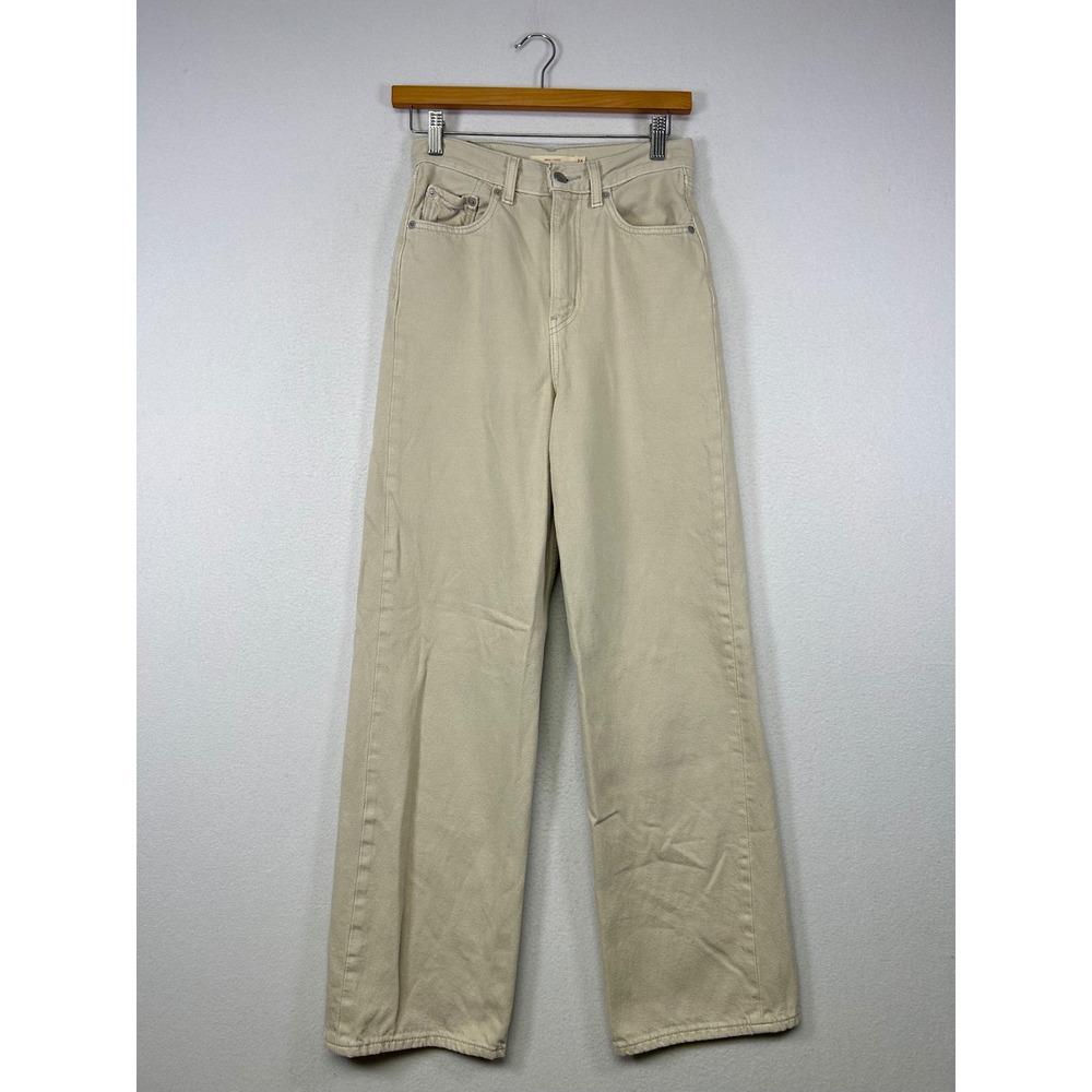 Minimalist Levis Premium Womens 24 Tan High Loose Wide Leg Hemp Jeans 26008-0004